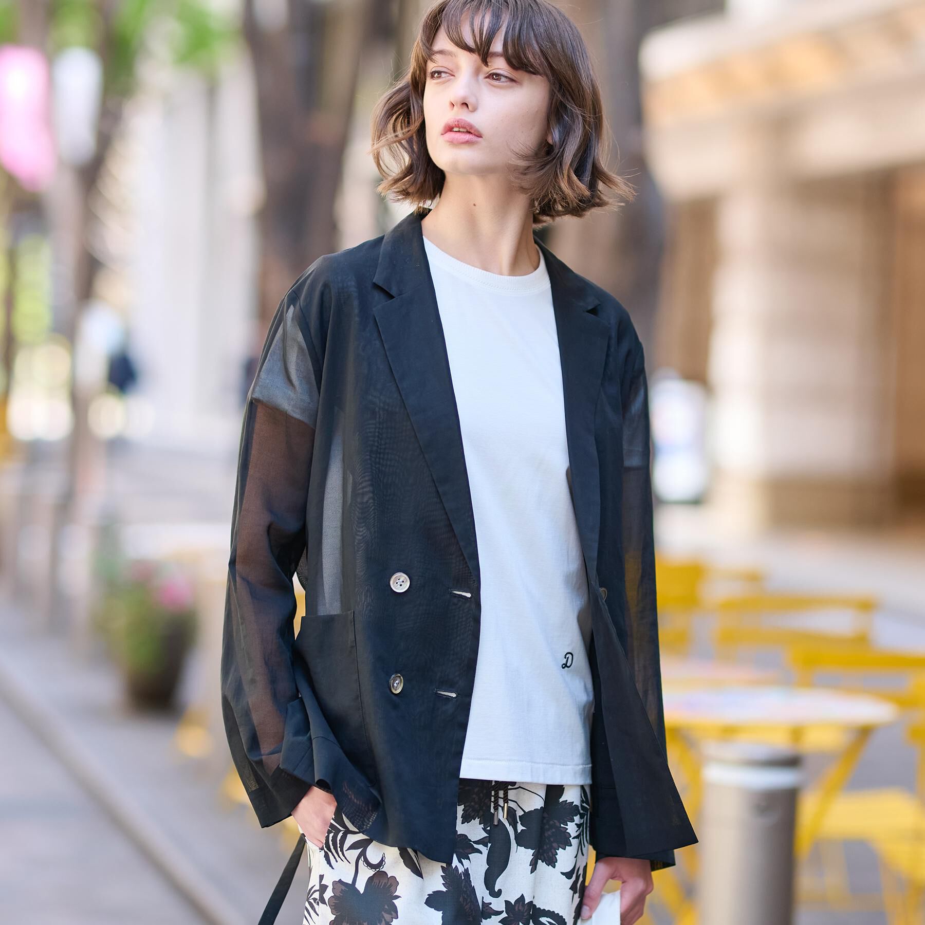 DRESSTERIOR「【清涼感/洗える】エアリーシアーダブルジャケット」|テーラードジャケット|