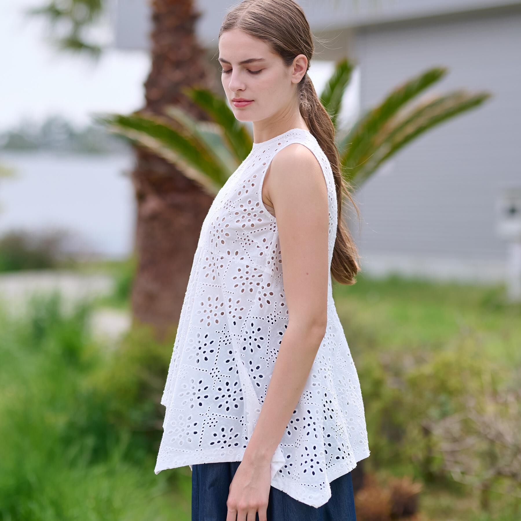 DRESSTERIOR「【コットン100％/洗える】カットワークレースブラウス」|シャツ・ブラウス|