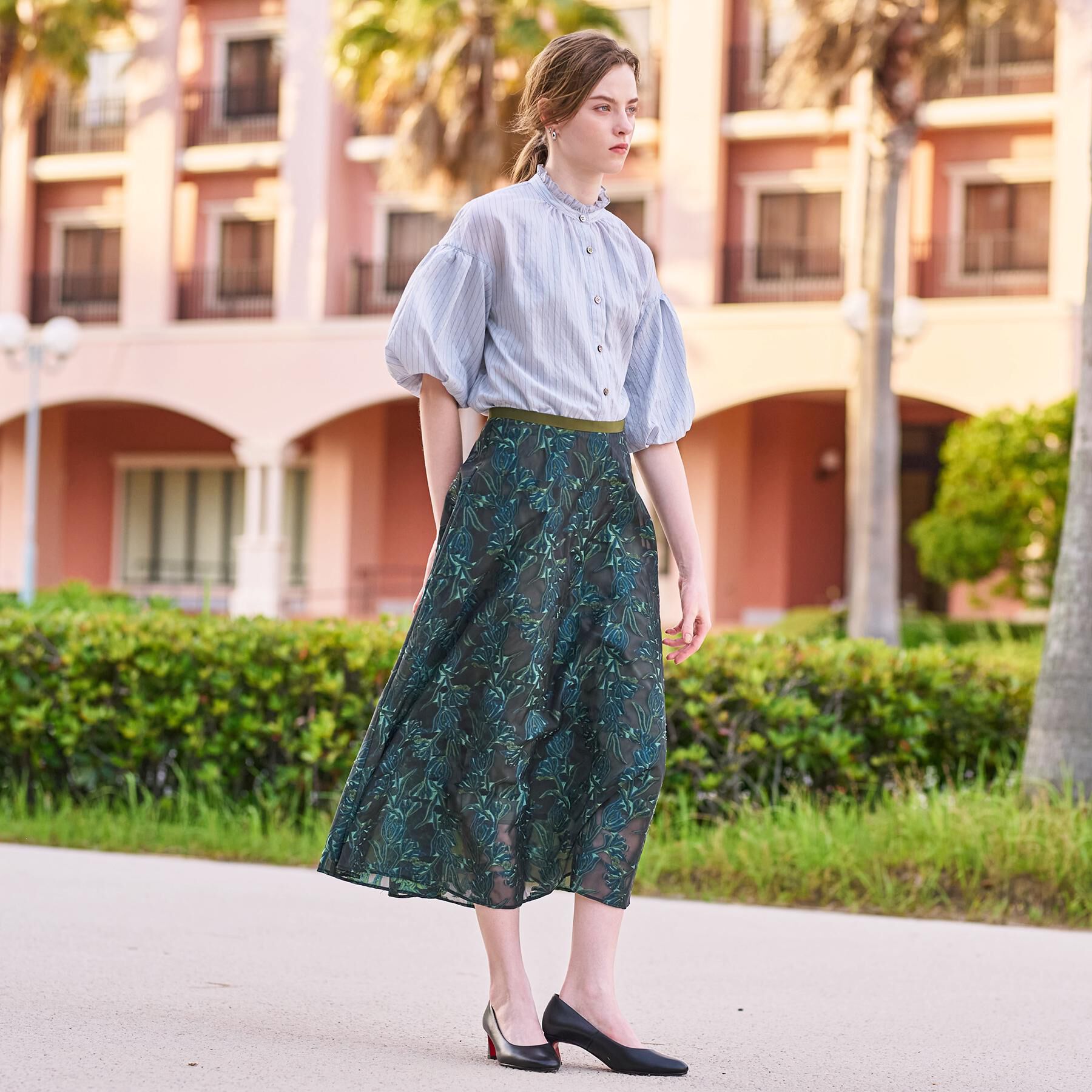 DRESSTERIOR「【きれいめ/裏地取り外し可】シアージャカードスカート」|スカート|