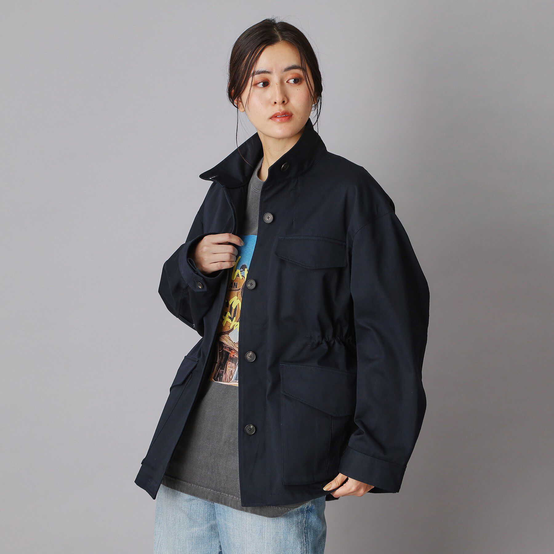 DRESSTERIOR「【ウォッシャブル】コンパクトコットンミリタリーブルゾン」|ブルゾン・スタジャン|