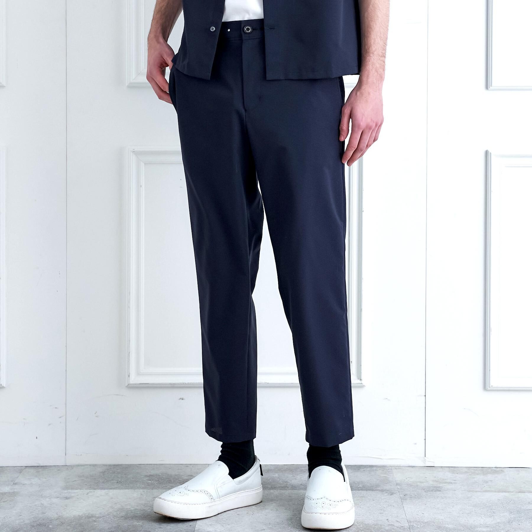 DRESSTERIOR「【セットアップ可/ウォッシャブル】COOL DOTS イージーパンツ」|その他|ネイビー(094)