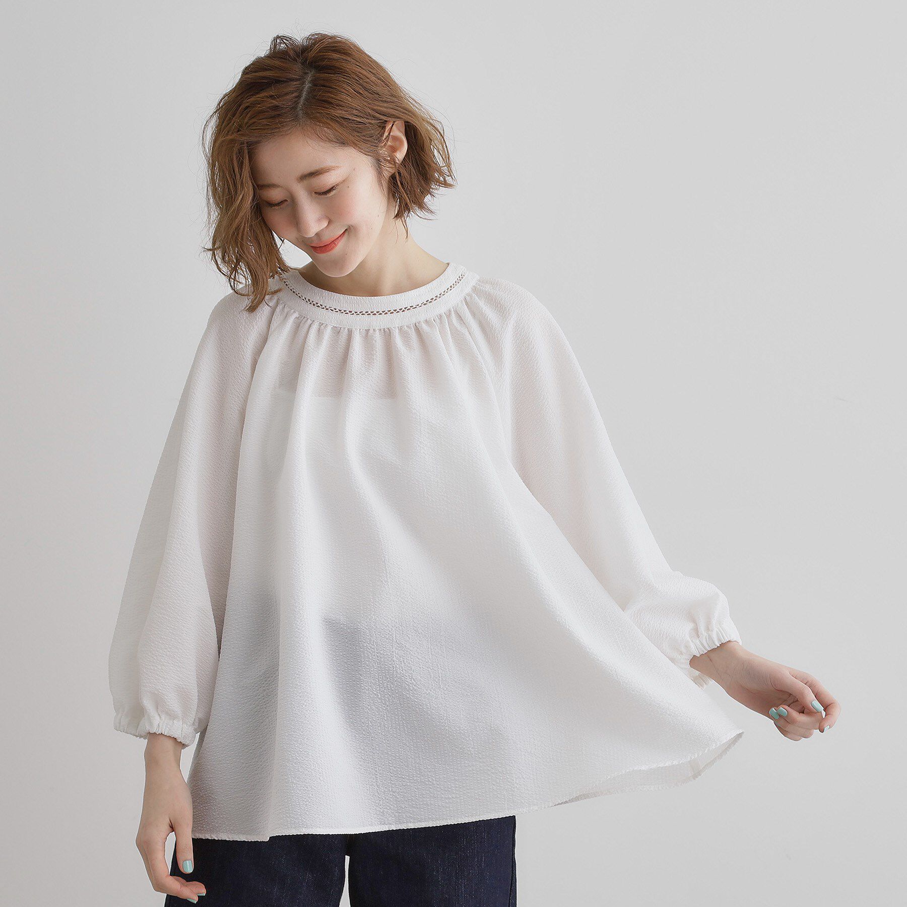 grove「2WAYサッカースモックブラウス」|シャツ・ブラウス|