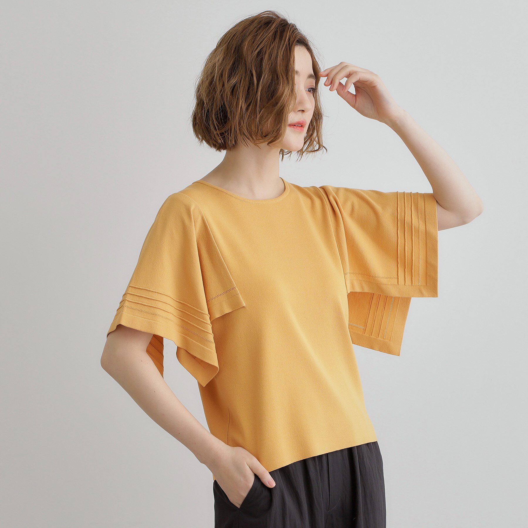 grove「ハンカチスリーブニットプルオーバー」|ニット・セーター|