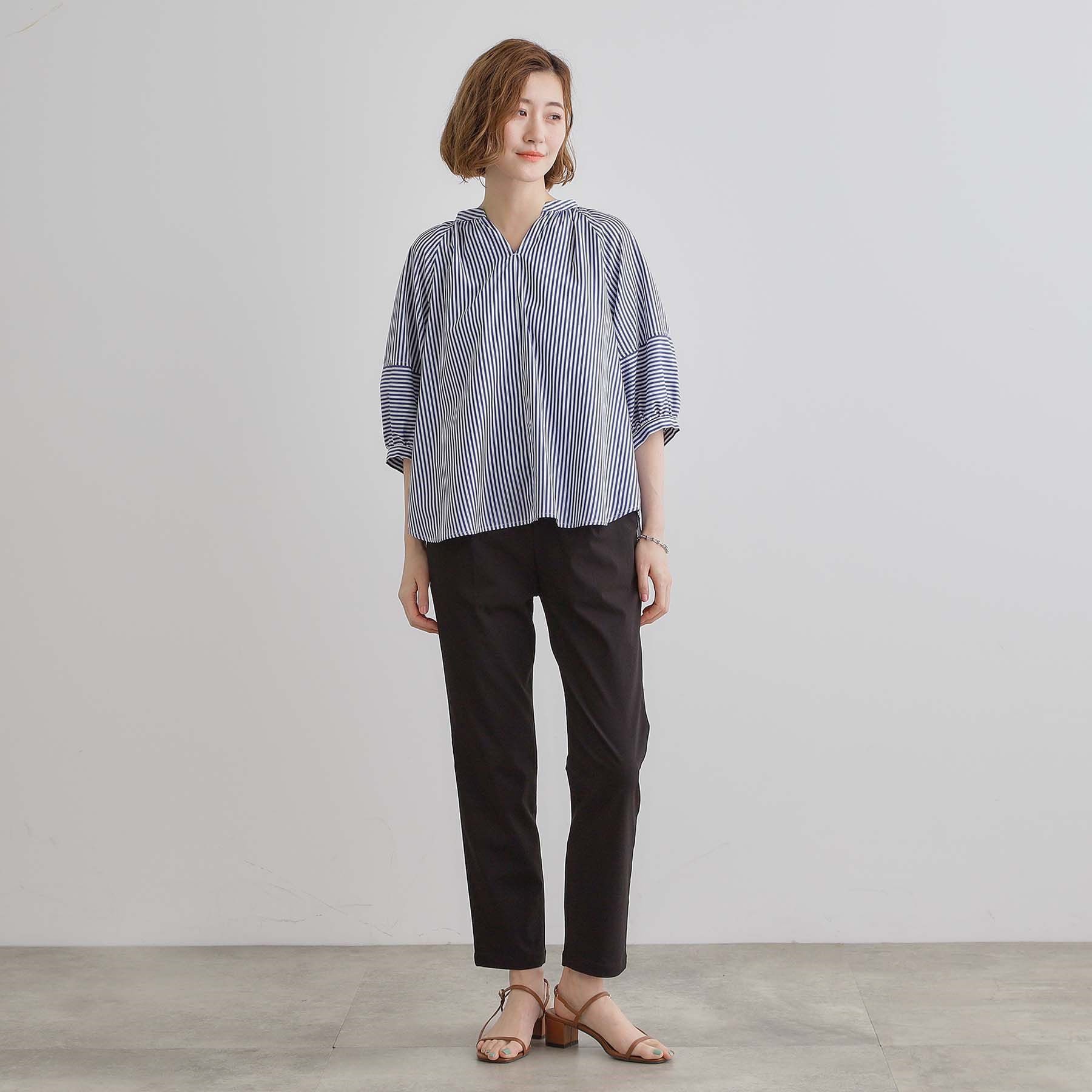 grove「【夏に嬉しい機能付き】ランタンスリーブシャツブラウス」|シャツ・ブラウス|