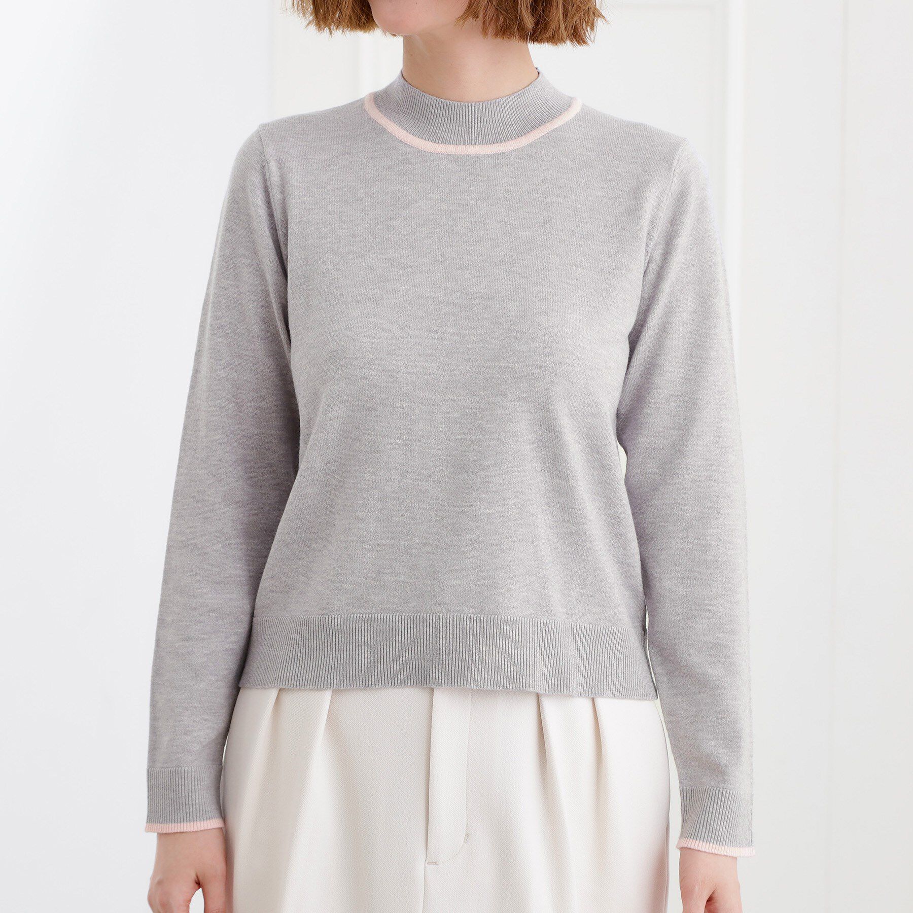 grove「バイカラーハイネックニット」|ニット・セーター|