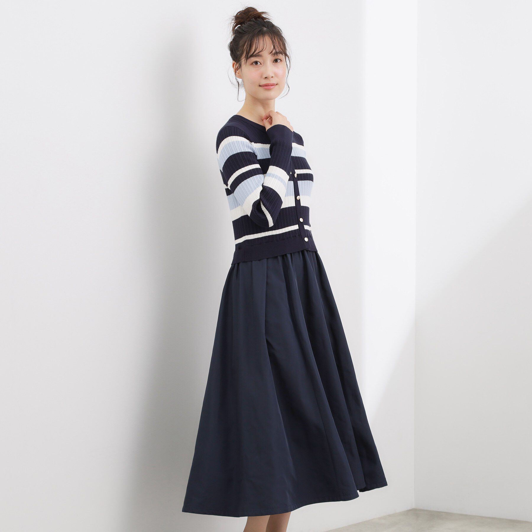 grove「一枚で装いが整う　マルチボーダーアソートドッキングワンピース」|ワンピース|