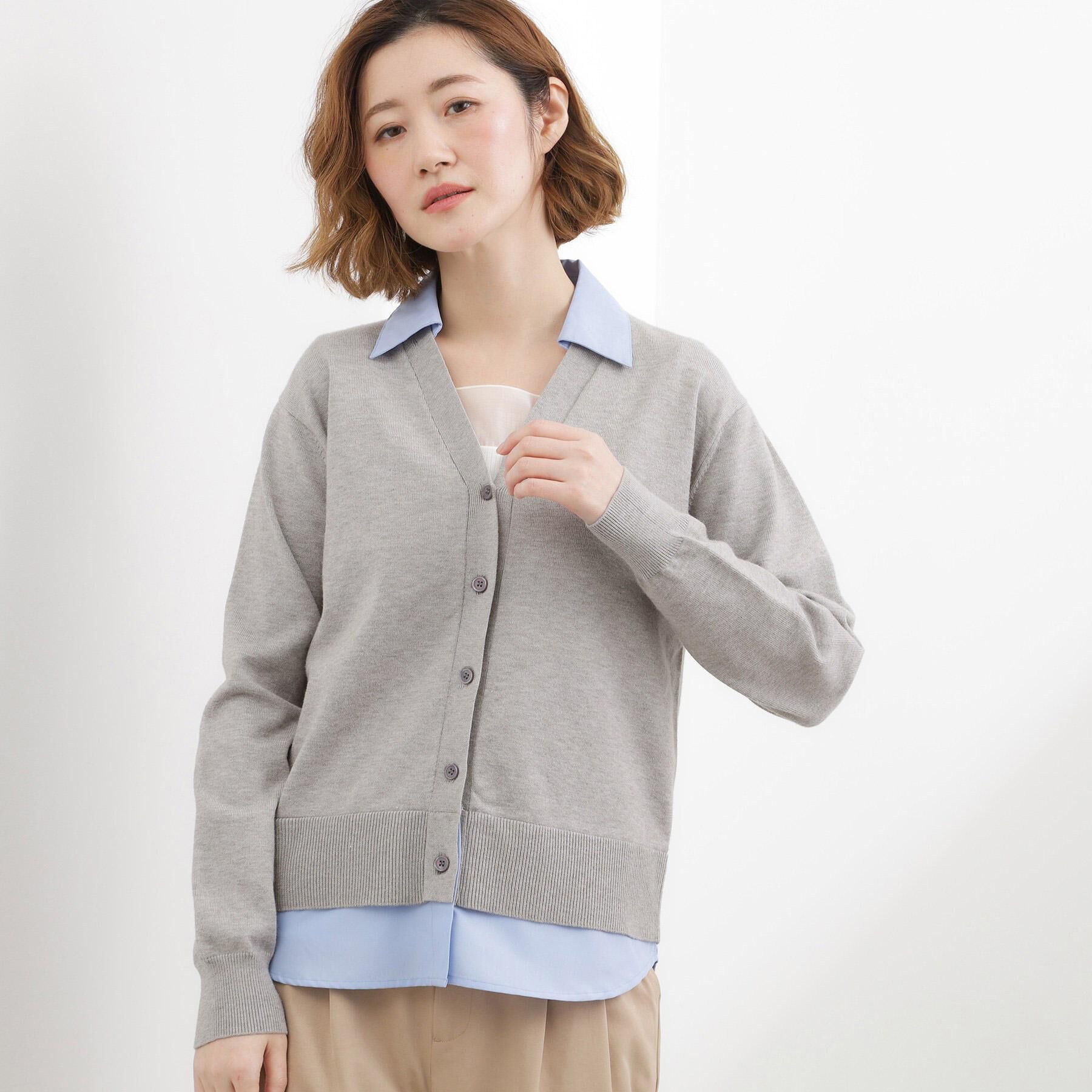 grove「シャツドッキング ニットカーディガン」|カーディガン|