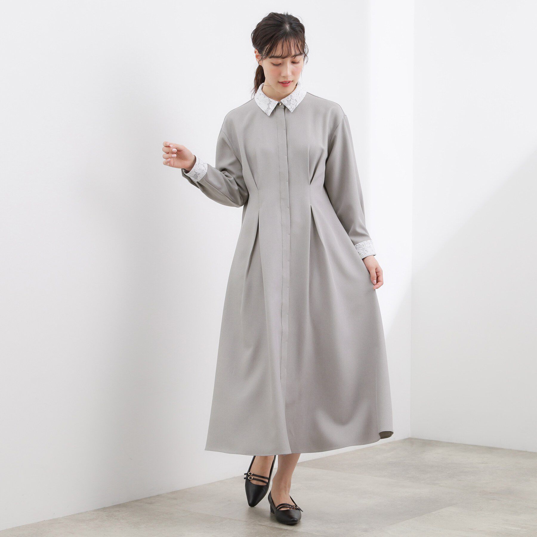 grove「晴れの日にも映える、品よく華やかなシャツワンピース」|ワンピース|