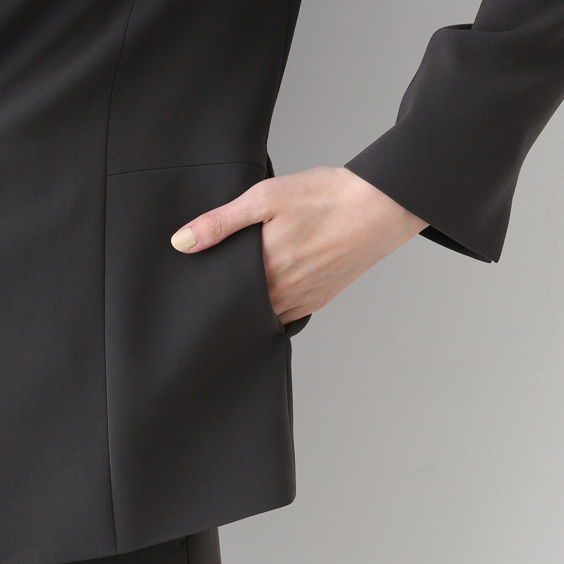 INDIVI「【日本製／トリアセテート混】スタイルアップ ノーカラージャケット」|スーツ|