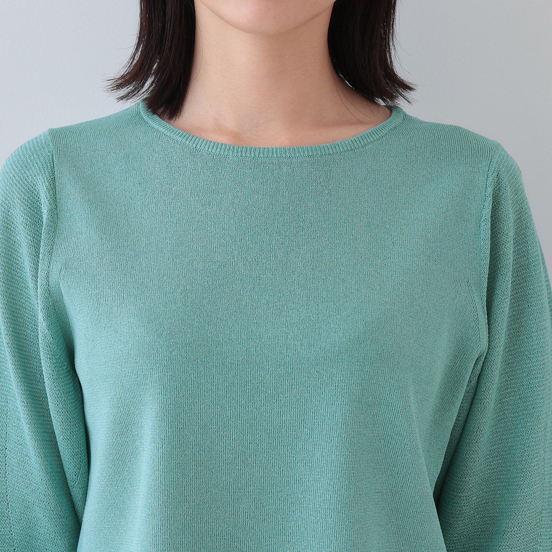 INDIVI「【洗える／和紙混素材／SETUP可能】バルーンスリーブニット」|ニット・セーター|