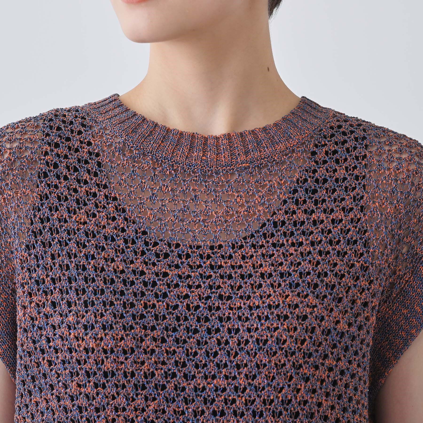 INDIVI「【ファンシー素材】透かし柄ニットベスト」|ベスト・ジレ|