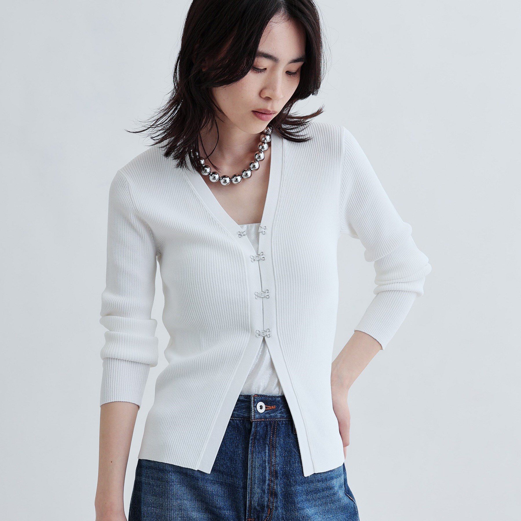 GALLEST「ナローリブカーディガン」|カーディガン|