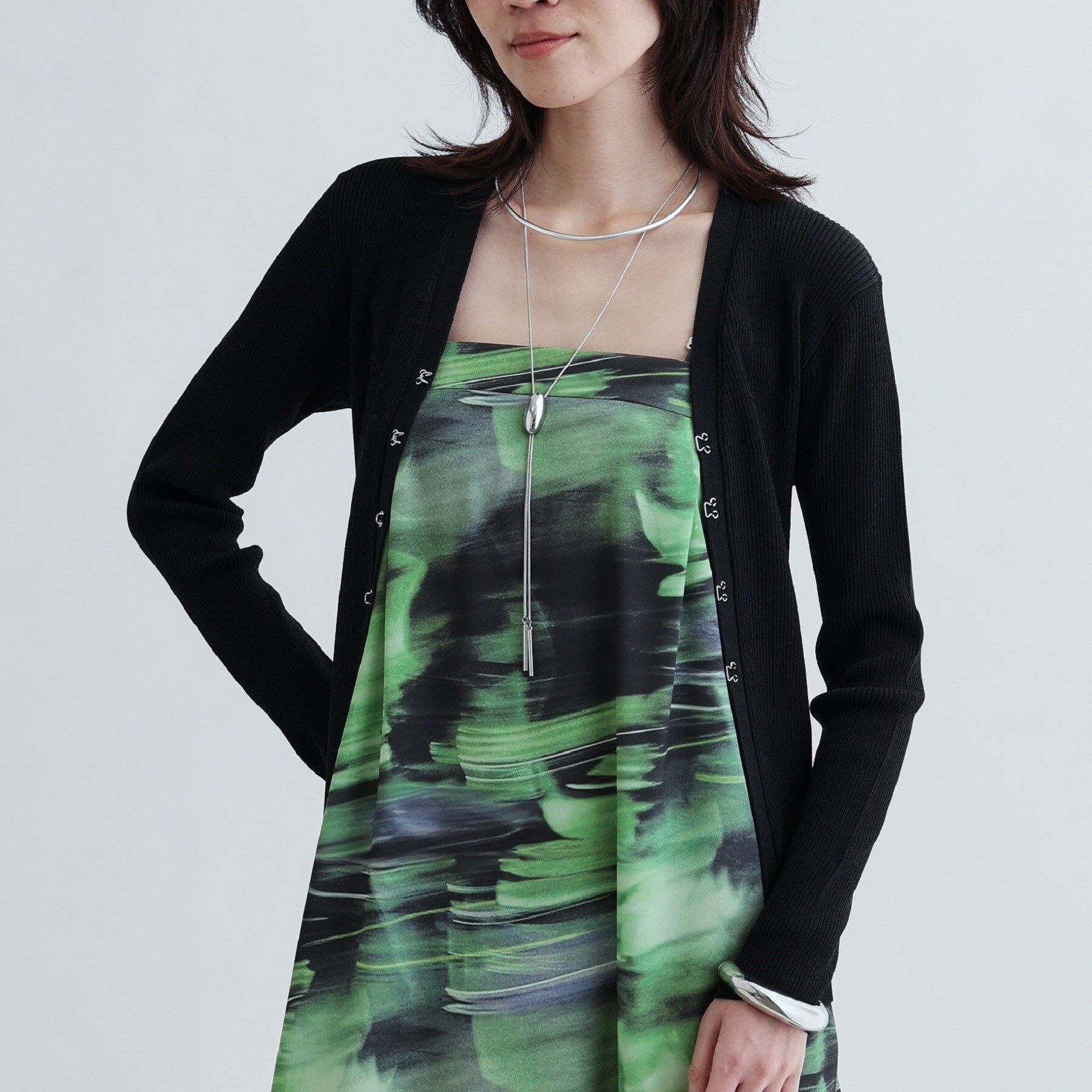 GALLEST「ナローリブカーディガン」|カーディガン|ブラック(019)