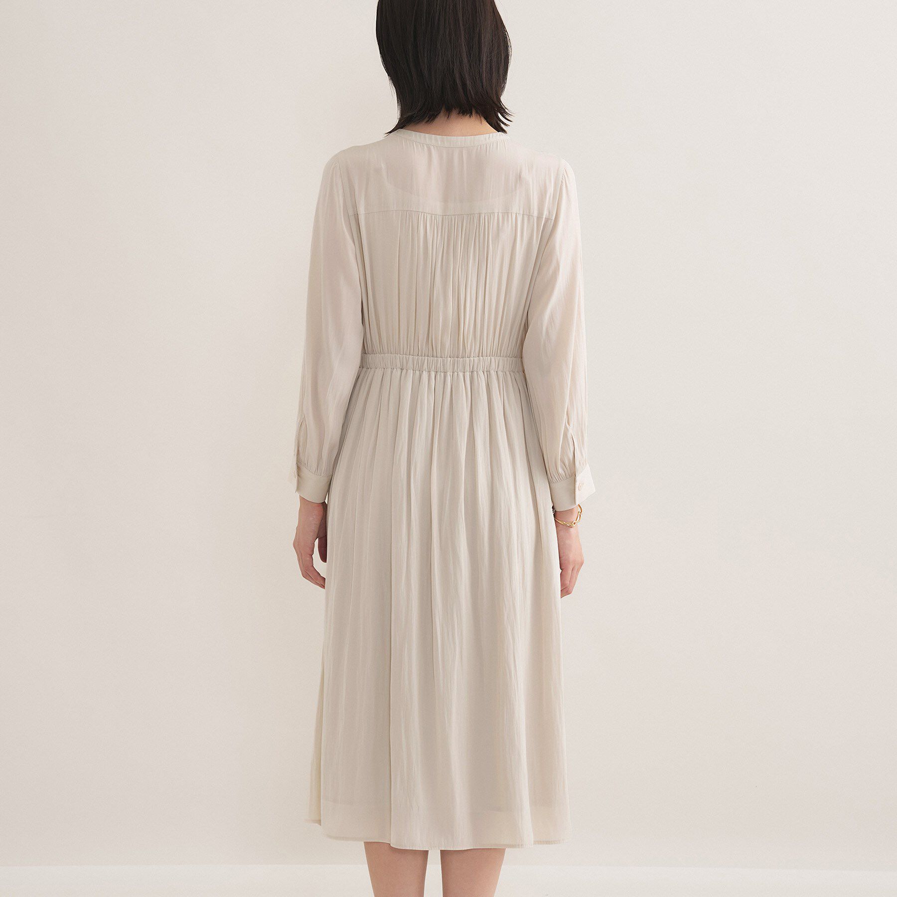 INDIVI「【洗える】ギャザーフレアワンピース」|ワンピース|