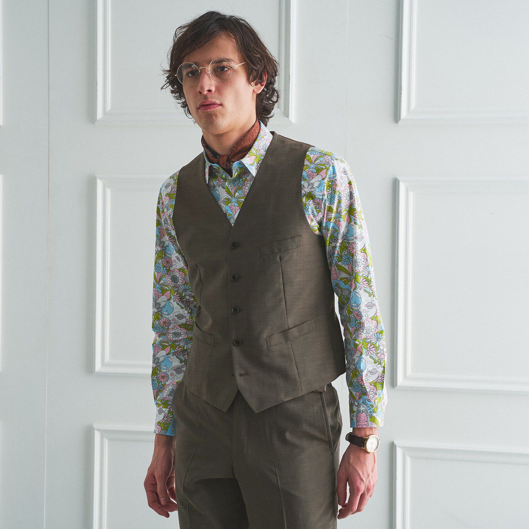 TAKEO KIKUCHI「【BOWLER HAT LABEL】TWトロピカルシャンブレー JAZZベスト」|スーツ|