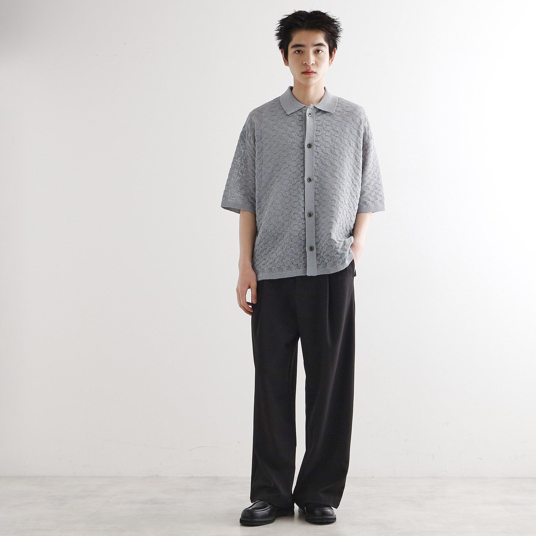 tk.TAKEO KIKUCHI「ニットポロカーディガン」|カーディガン|