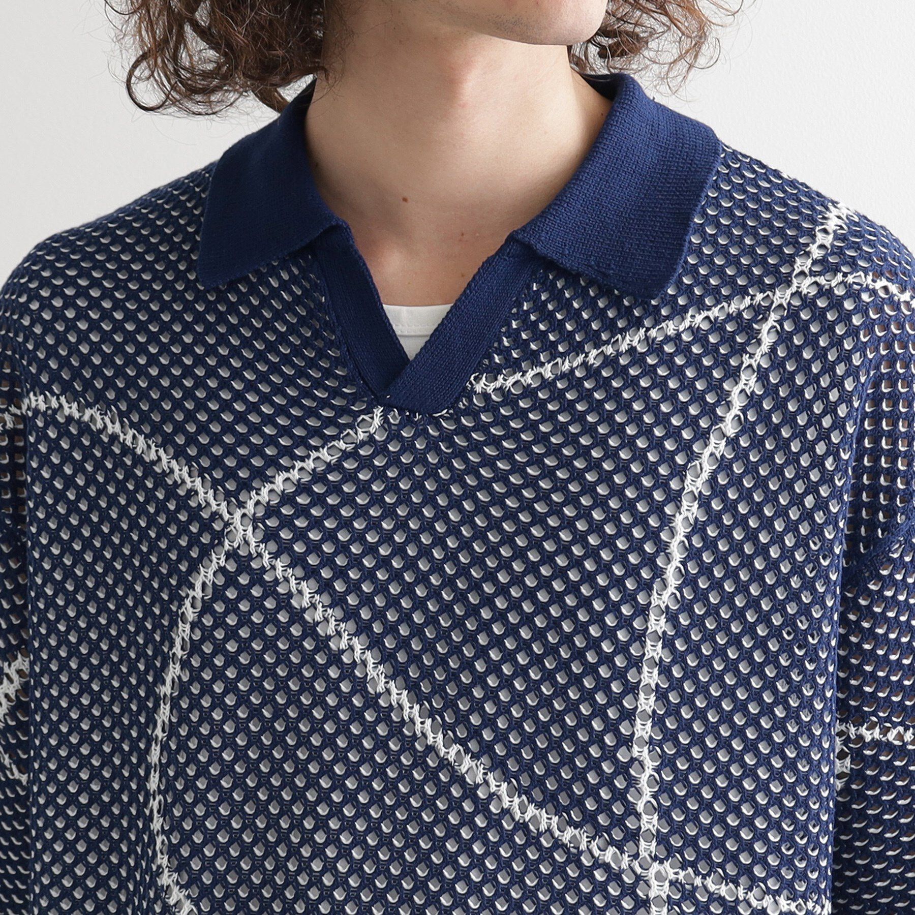 tk.TAKEO KIKUCHI「ラインアートニットポロ」|ニット・セーター|