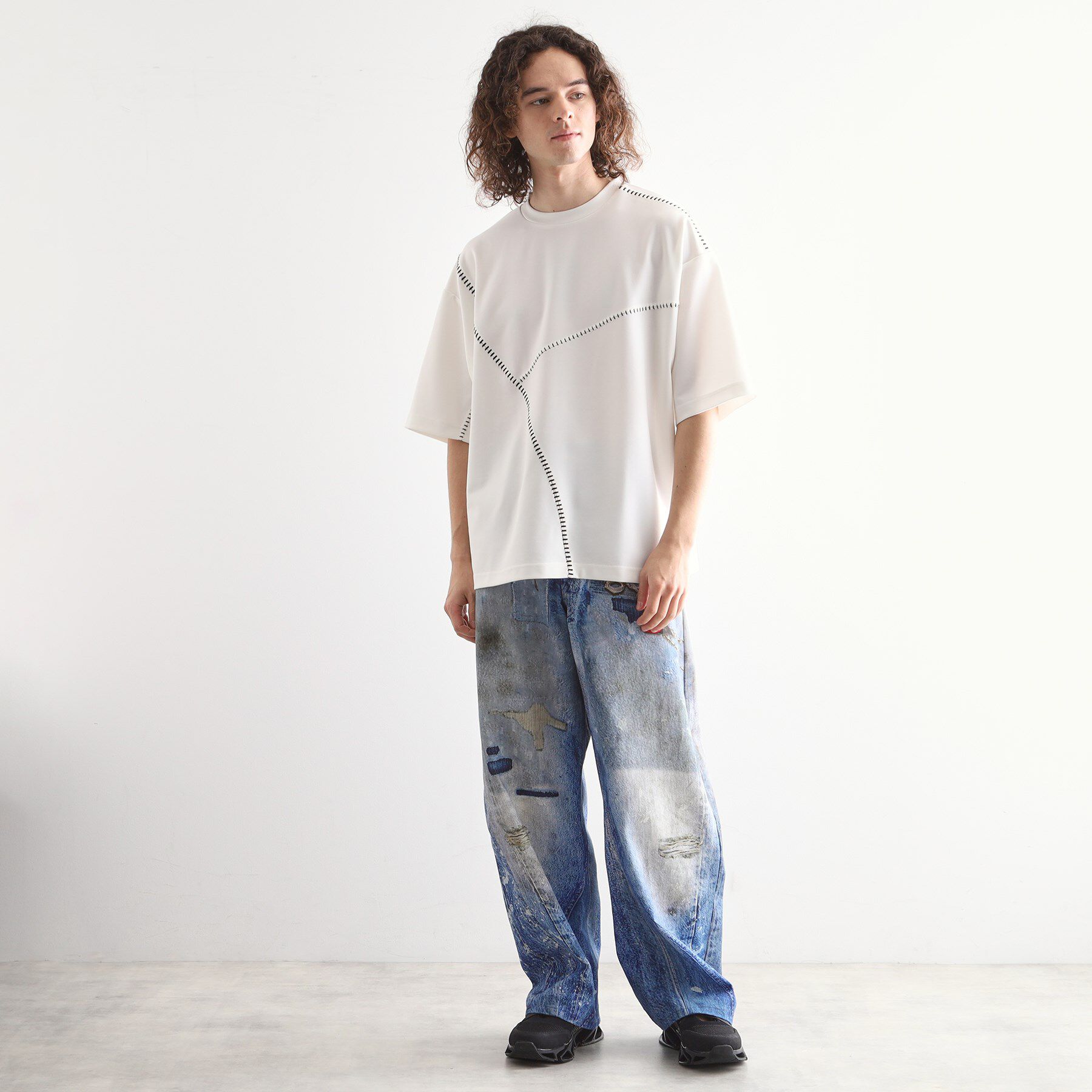 tk.TAKEO KIKUCHI「ハンドステッチスイッチカットソー」|Tシャツ・カットソー|