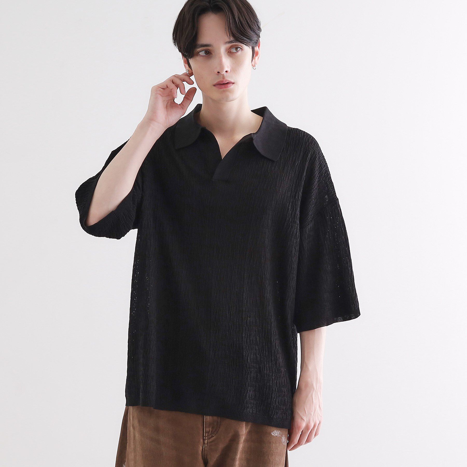 tk.TAKEO KIKUCHI「スキッパーニットポロシャツ」|ポロシャツ|