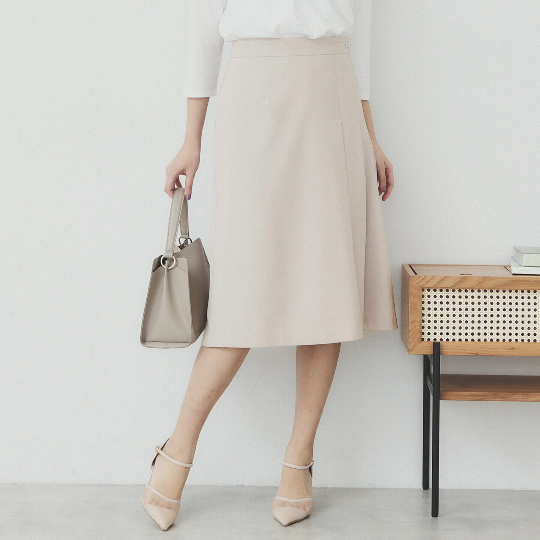 index「Aラインフレアスカート/セットアップ対応可【洗濯機洗い可/イージーアイロン/抗ピル】」|スカート|グレージュ(050)