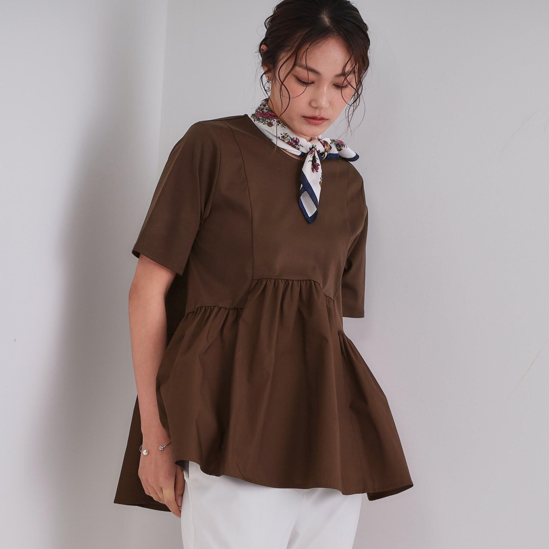 OPAQUE.CLIP「ペプラムドッキングカットソー【洗濯機洗い可】」|Tシャツ・カットソー|