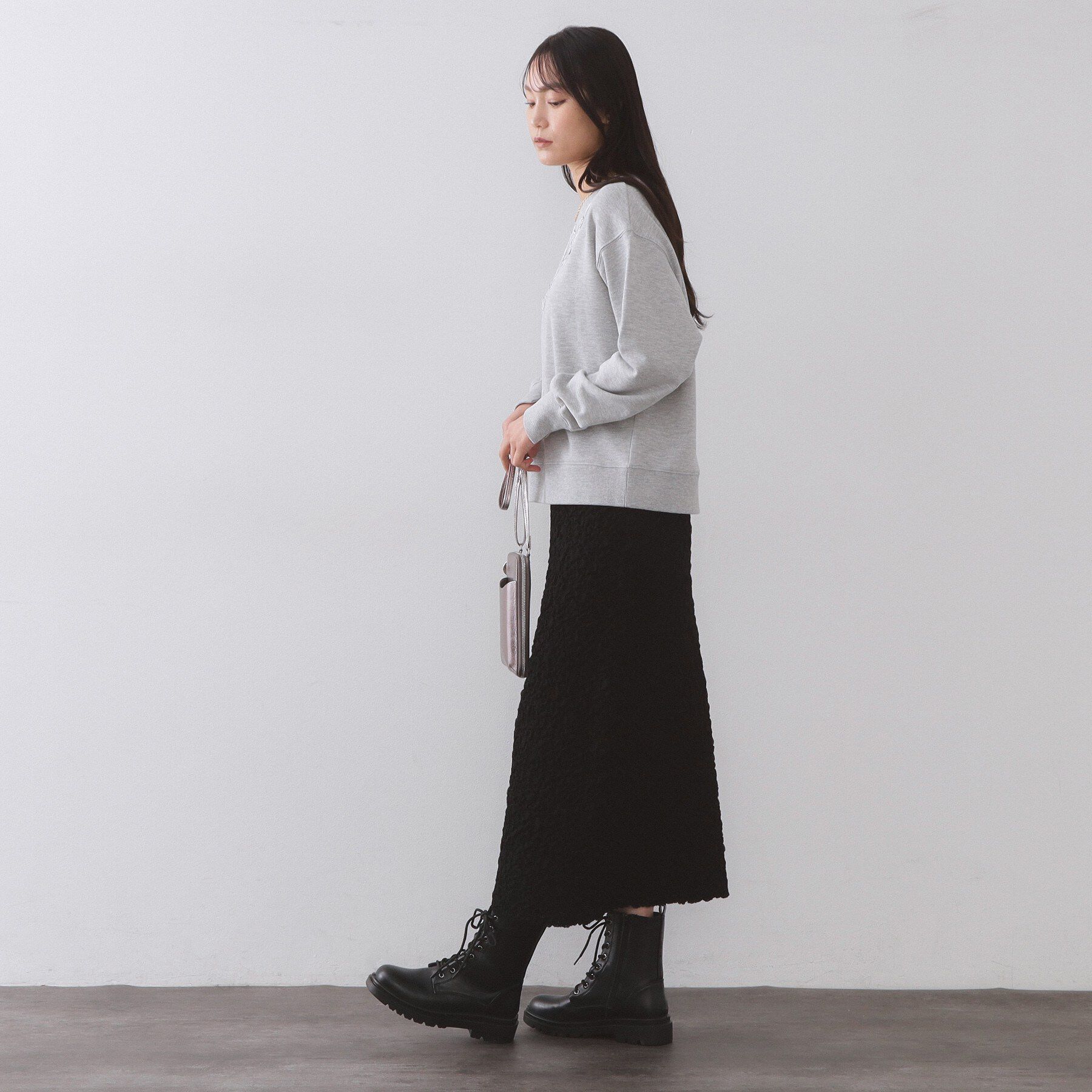 OPAQUE.CLIP「ジャカード編みニットナロースカート【洗える】」|スカート|