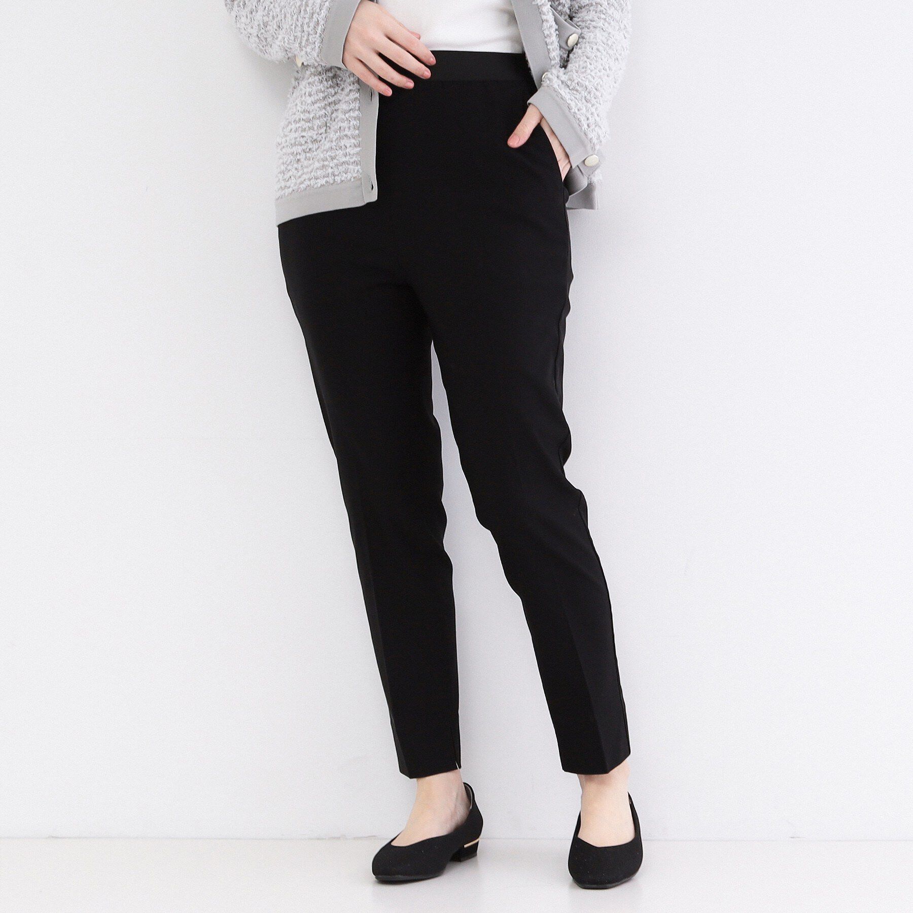 OPAQUE.CLIP「ハイストレッチイージースティックパンツ【洗濯機OK】」|その他|ブラック(019)