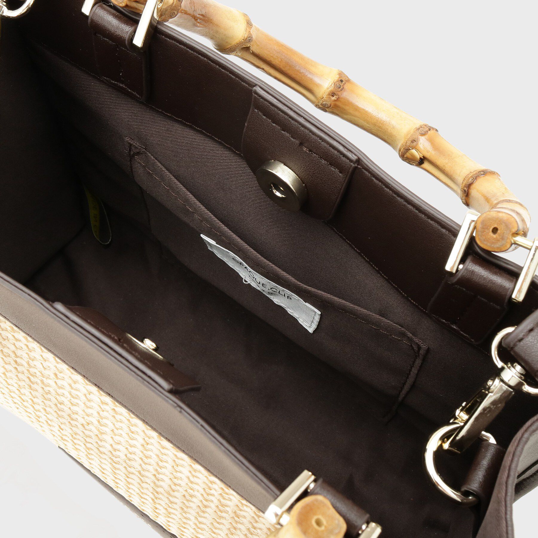 OPAQUE.CLIP「バンブーハンドルスクエアミドルトートバッグ【2WAY】」|トートバッグ|