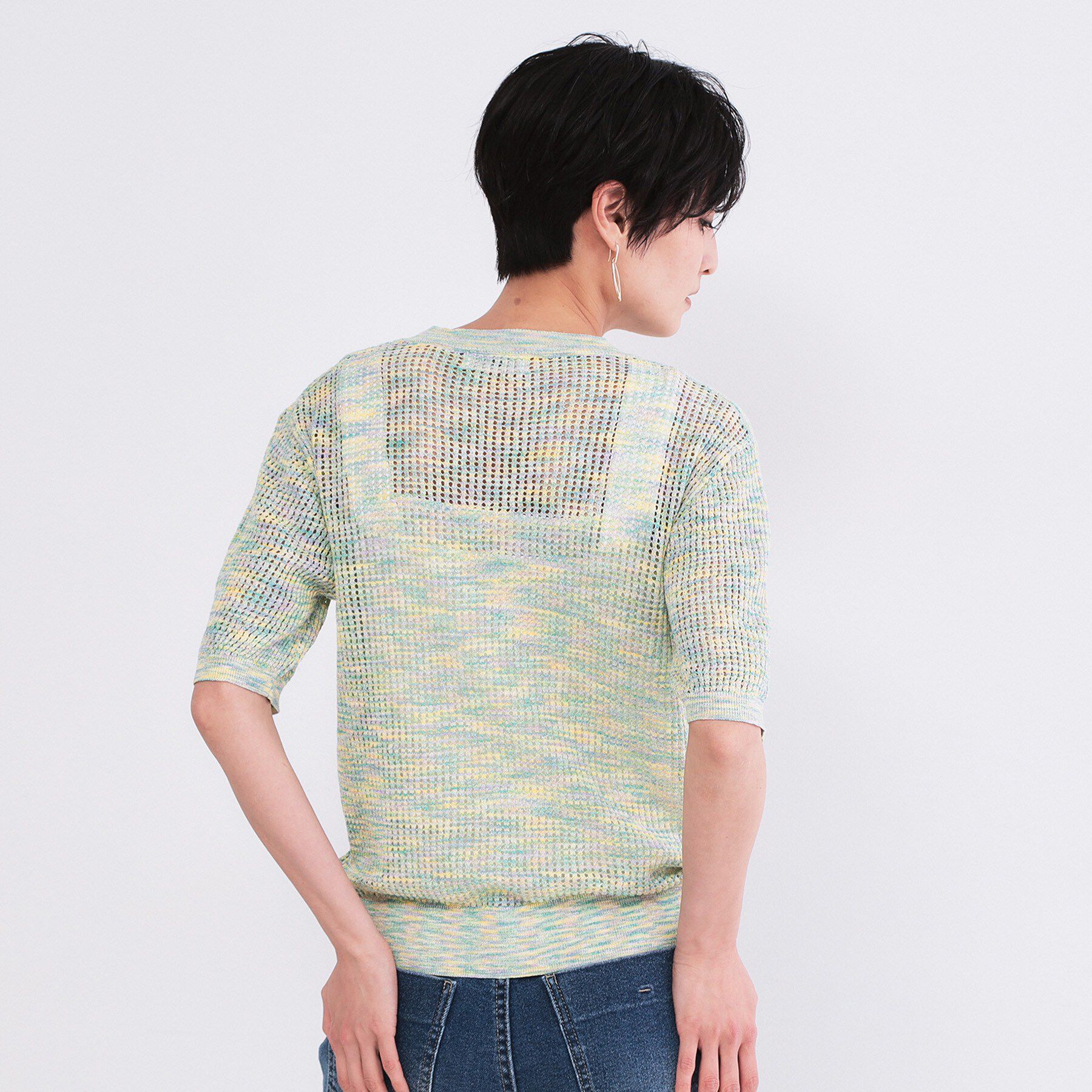 OPAQUE.CLIP「MIXメッシュニット【洗濯機OK／抗ピル】」|ニット・セーター|