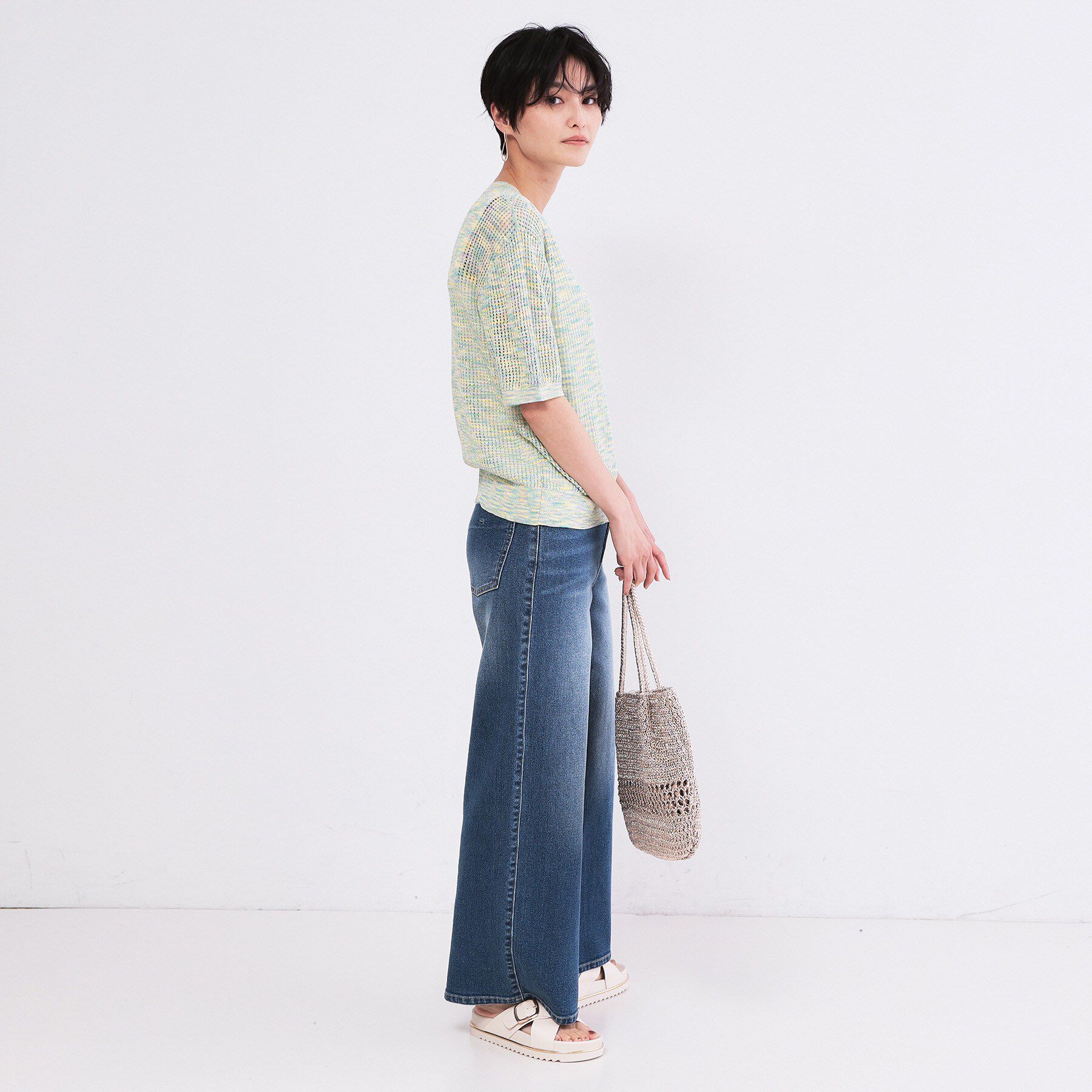 OPAQUE.CLIP「MIXメッシュニット【洗濯機OK／抗ピル】」|ニット・セーター|