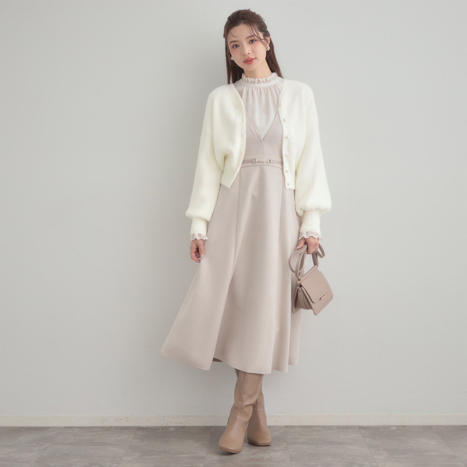 Couture broach「【前後2WAY】Springフェザーカーデトップス」|カーディガン|