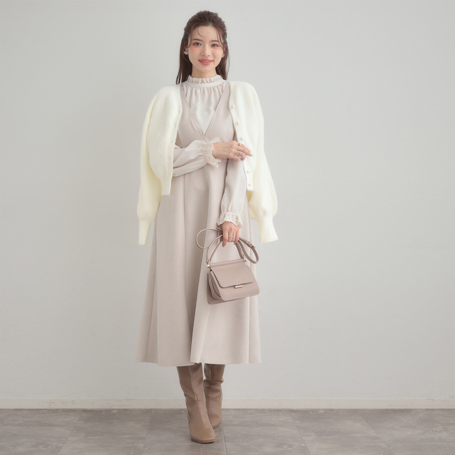 Couture broach「【前後2WAY】Springフェザーカーデトップス」|カーディガン|