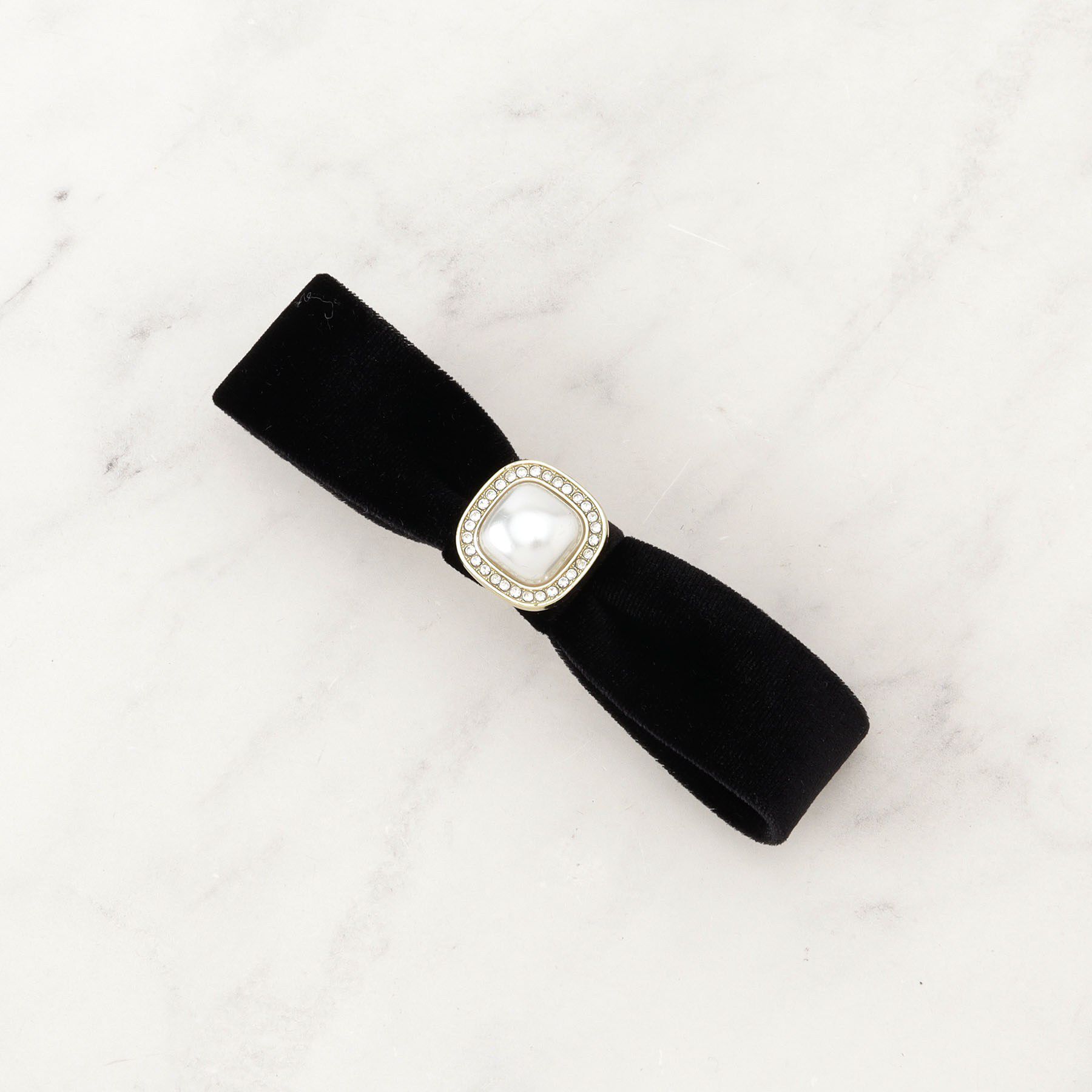 Couture broach「ベロアリボンパール調バレッタ」|その他|