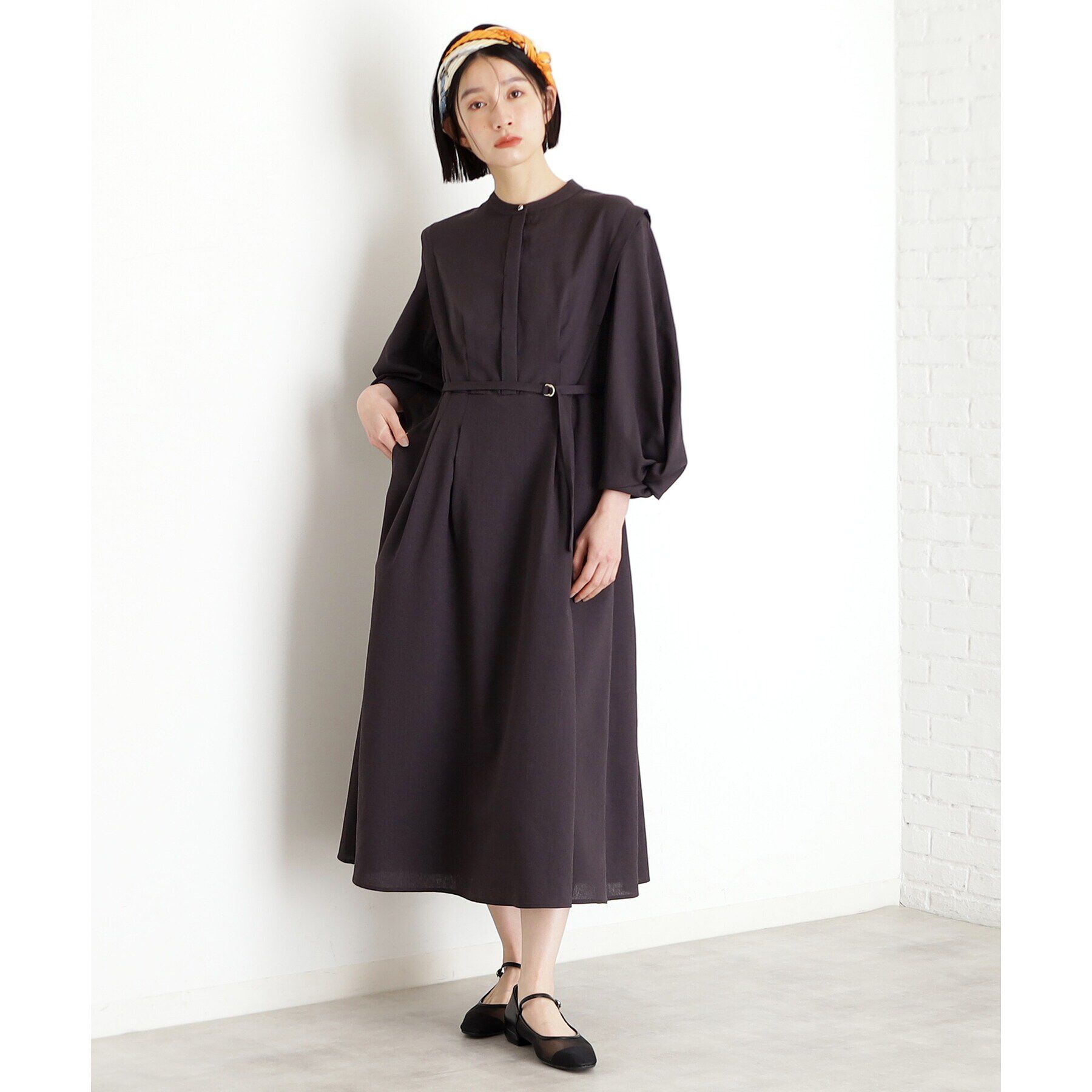 THE SHOP TK「麻調メッシュワンピース【洗える】」|ワンピース|スミクロ(018)