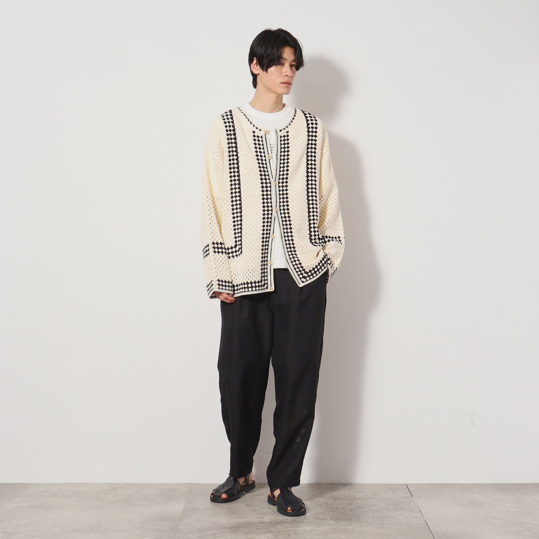 THE SHOP TK「クロシェ編み風ニットカーディガン」|カーディガン|