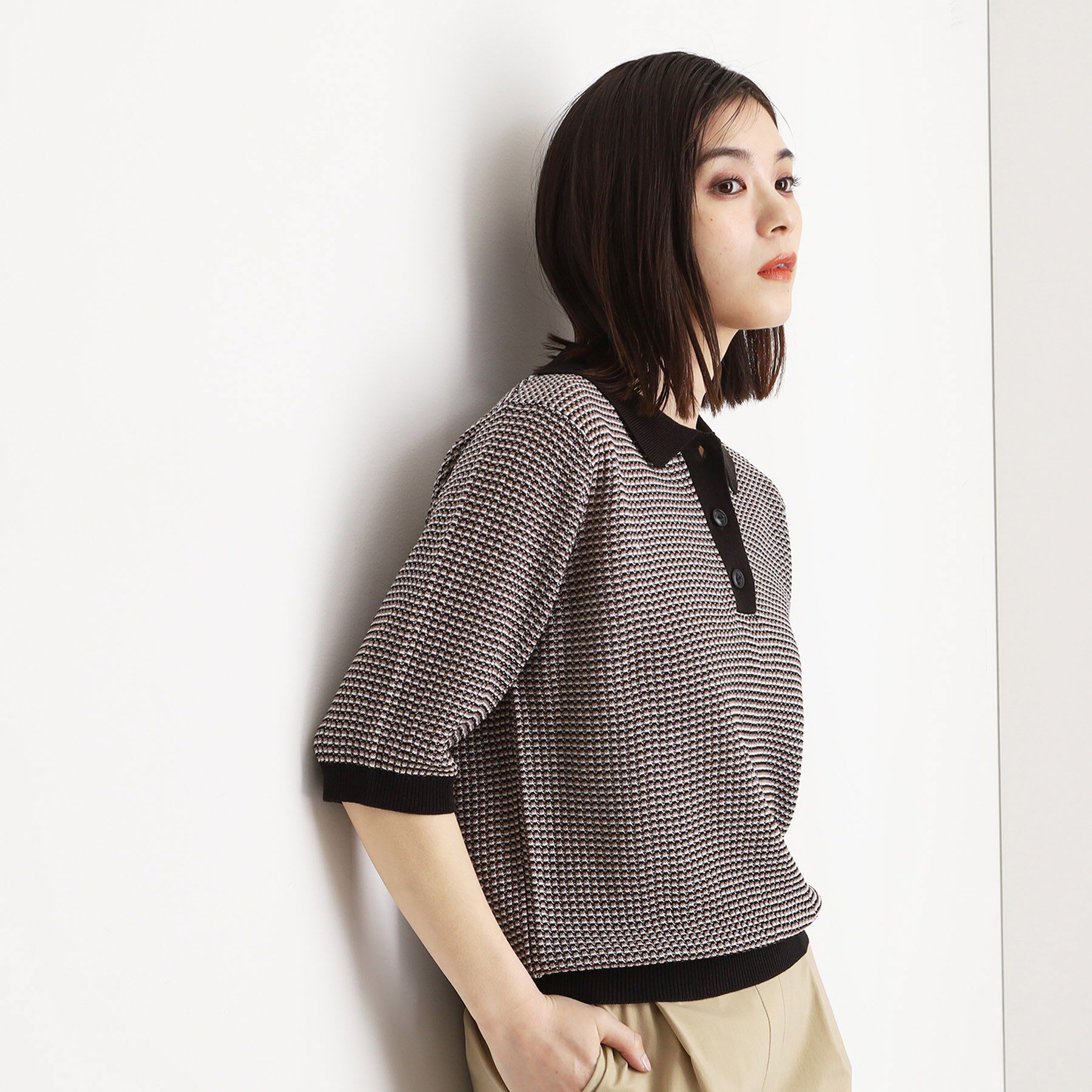 THE SHOP TK「ニットポロシャツ【洗濯機/アソート展開】」|ニット・セーター|