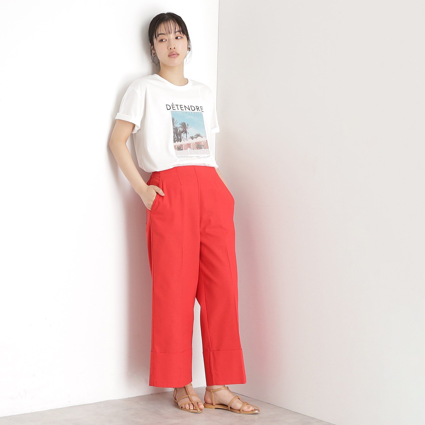 THE SHOP TK「麻混ワイドパンツ【洗える】」|その他|