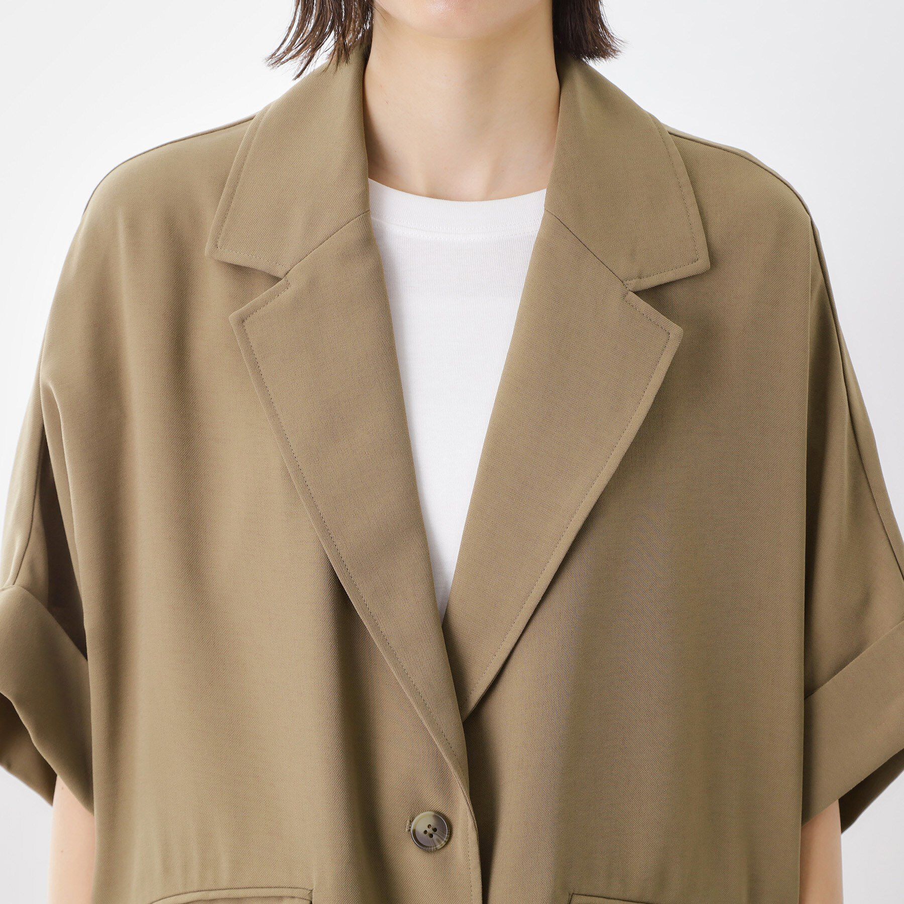 THE SHOP TK「ドルマン半袖ジャケット【洗える】」|テーラードジャケット|