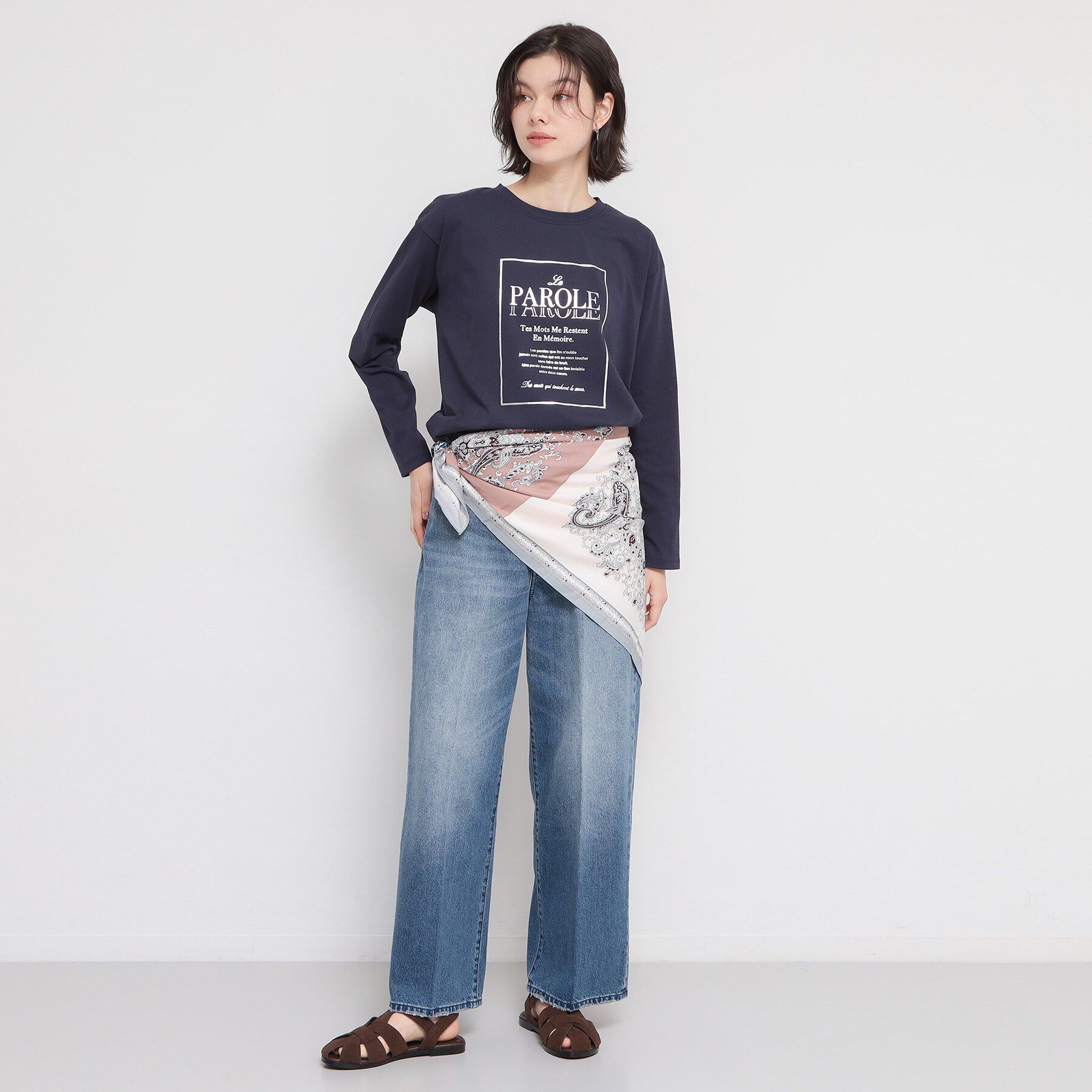 THE SHOP TK「ロゴ箔プリントロンTee」|Tシャツ・カットソー|