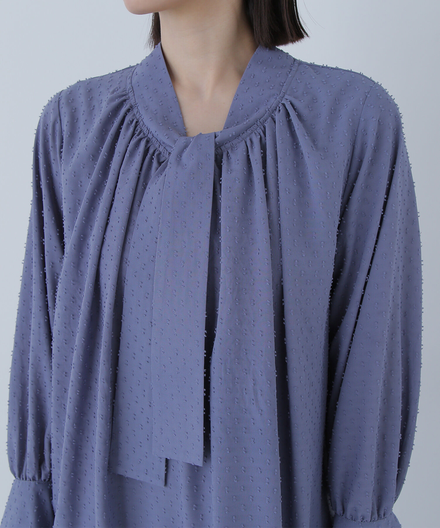  「カットドビーボウブラウス」|シャツ・ブラウス|
