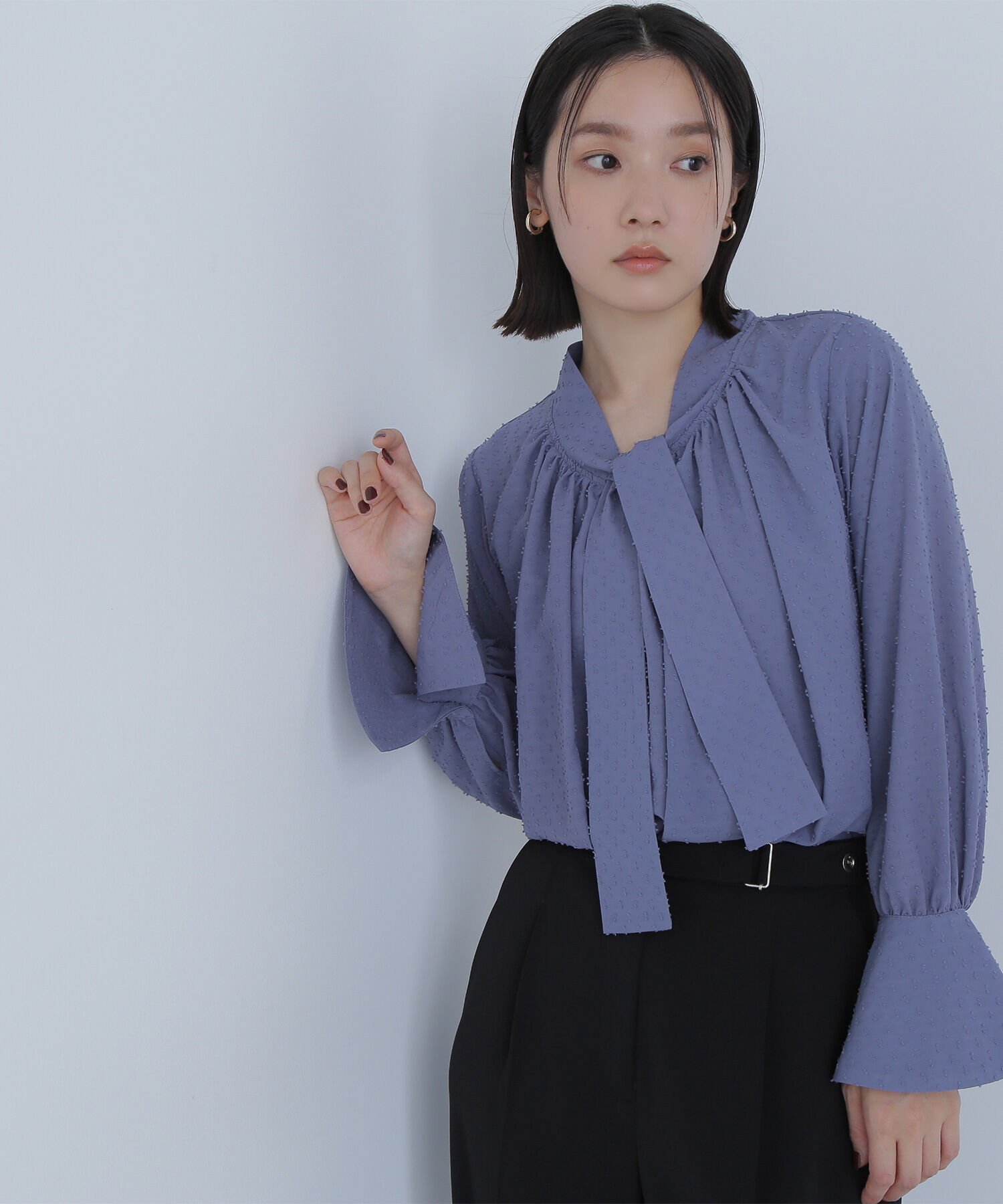  「カットドビーボウブラウス」|シャツ・ブラウス|
