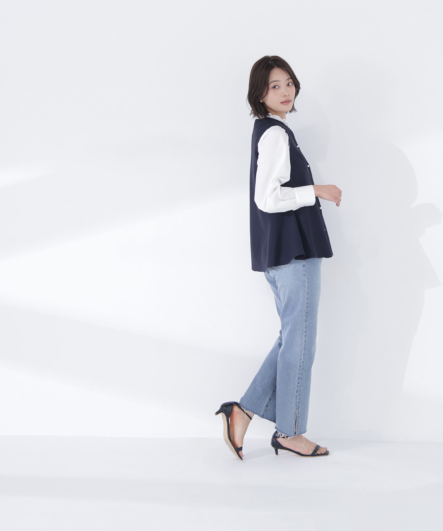  「サイドスリットストレートデニムパンツ」|その他|