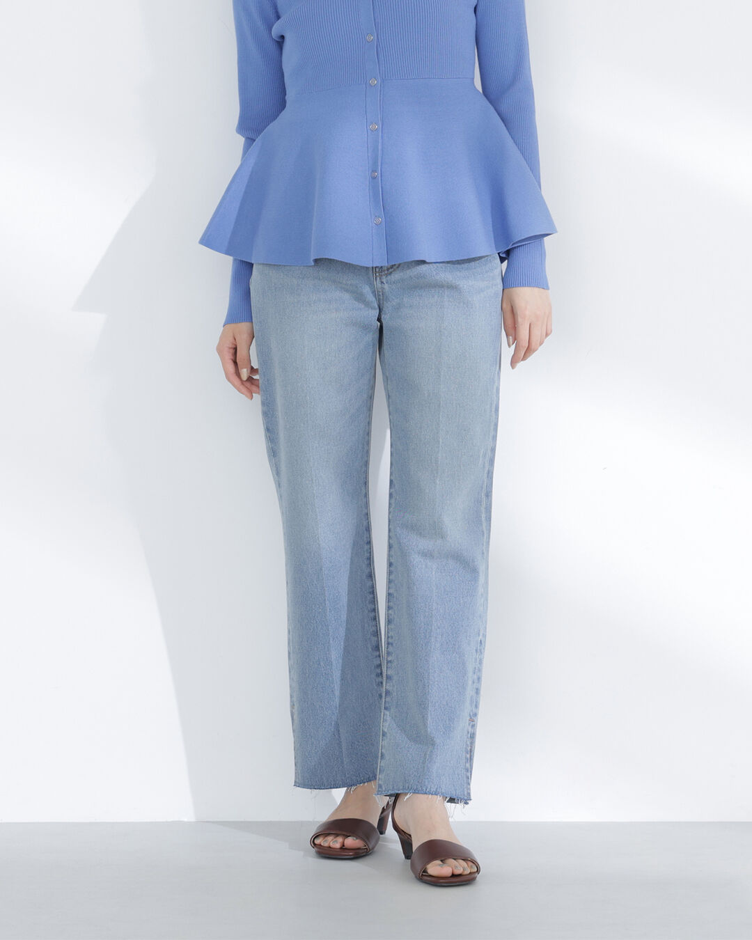  「サイドスリットストレートデニムパンツ」|その他|