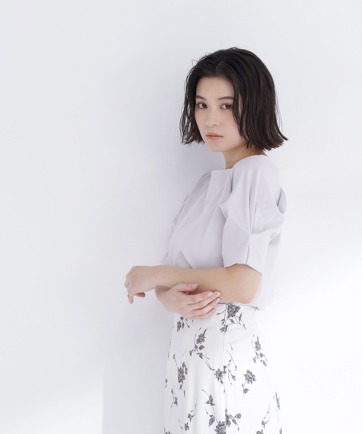  「ベーシックTシャツ フォルムスリーブ」|Tシャツ・カットソー|ラベンダーグ