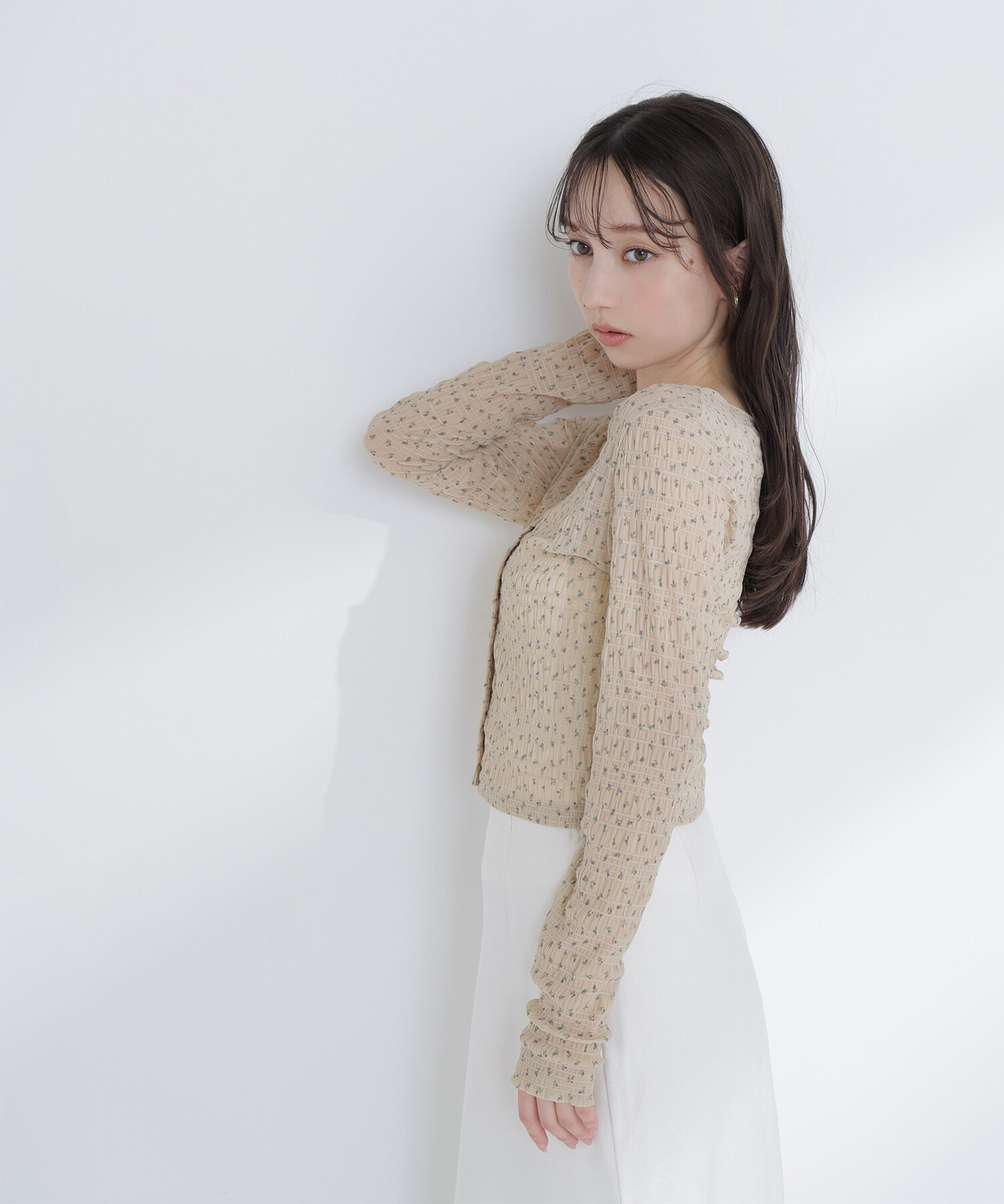  「フラワープリントシャーリングカットソー」|Tシャツ・カットソー|