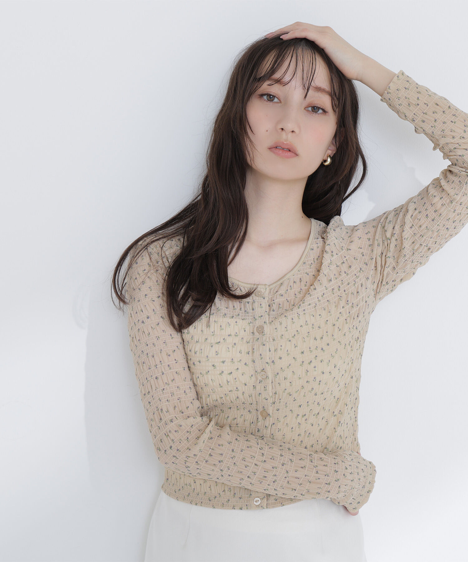  「フラワープリントシャーリングカットソー」|Tシャツ・カットソー|