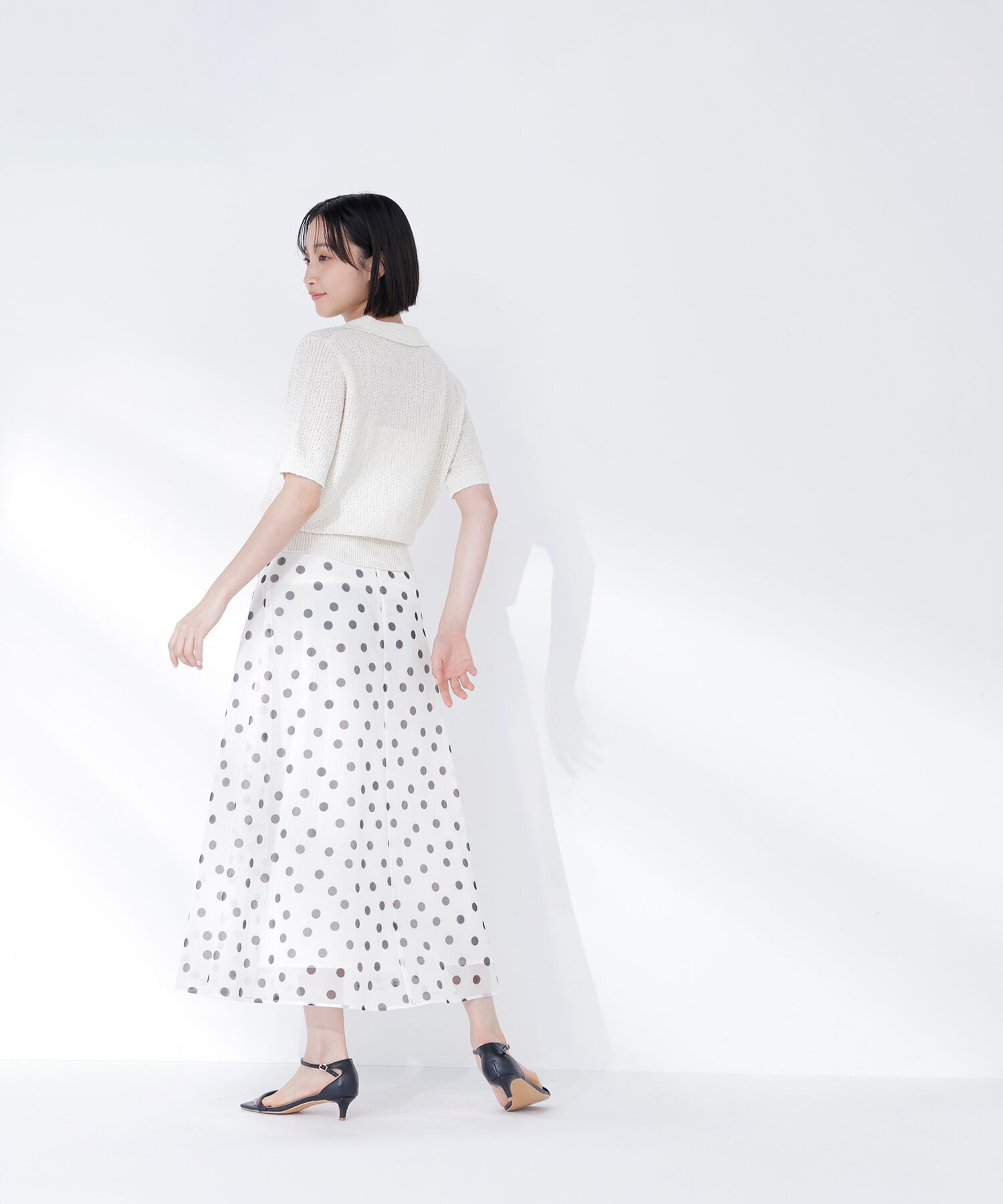  「メッシュドットフレアスカート」|スカート|