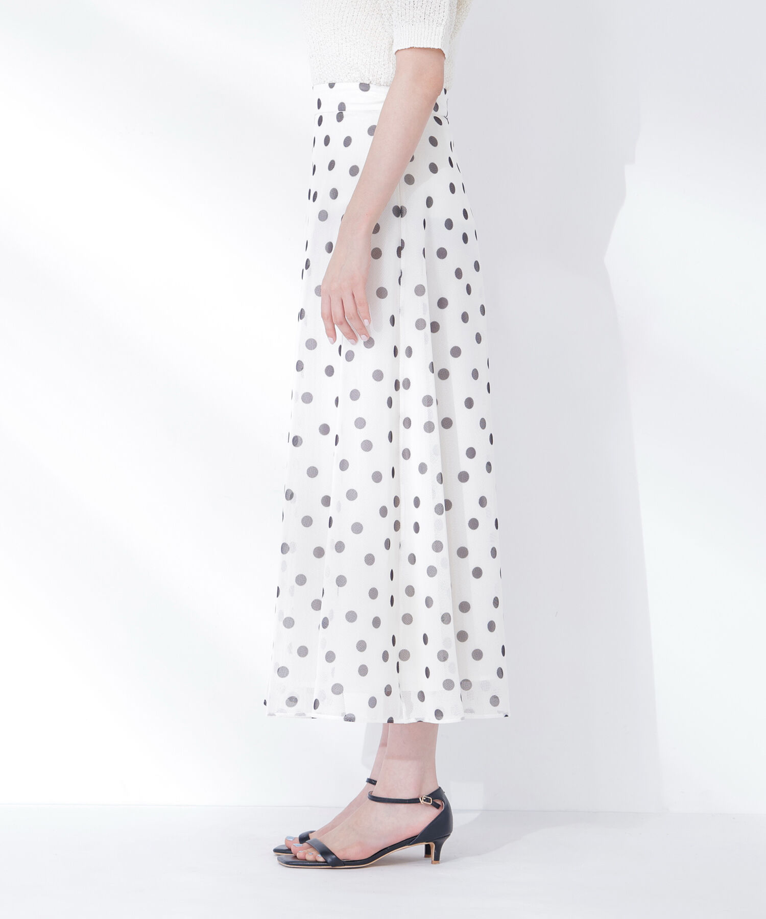  「メッシュドットフレアスカート」|スカート|