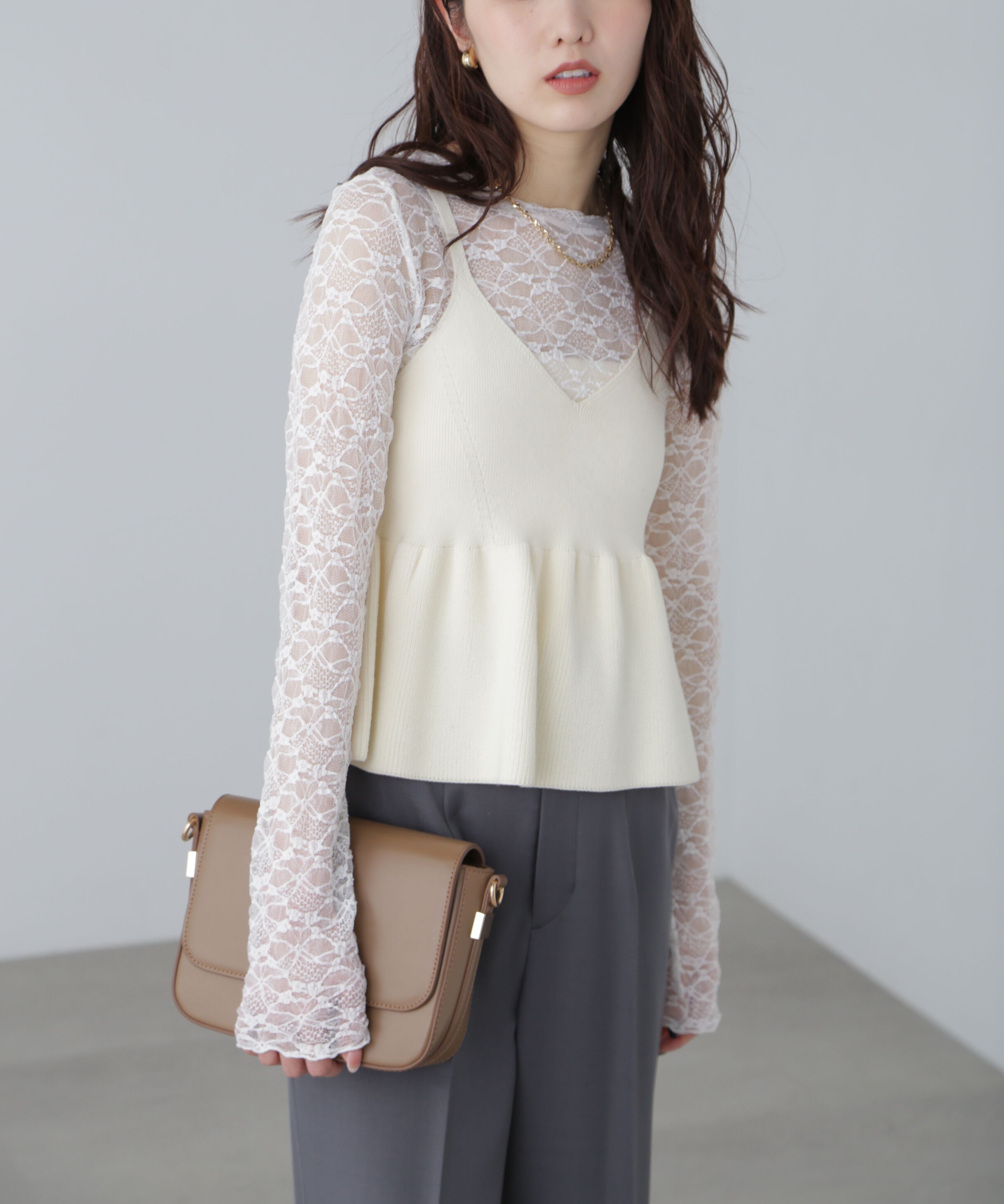  「ニットペプラムビスチェ」|ニット・セーター|