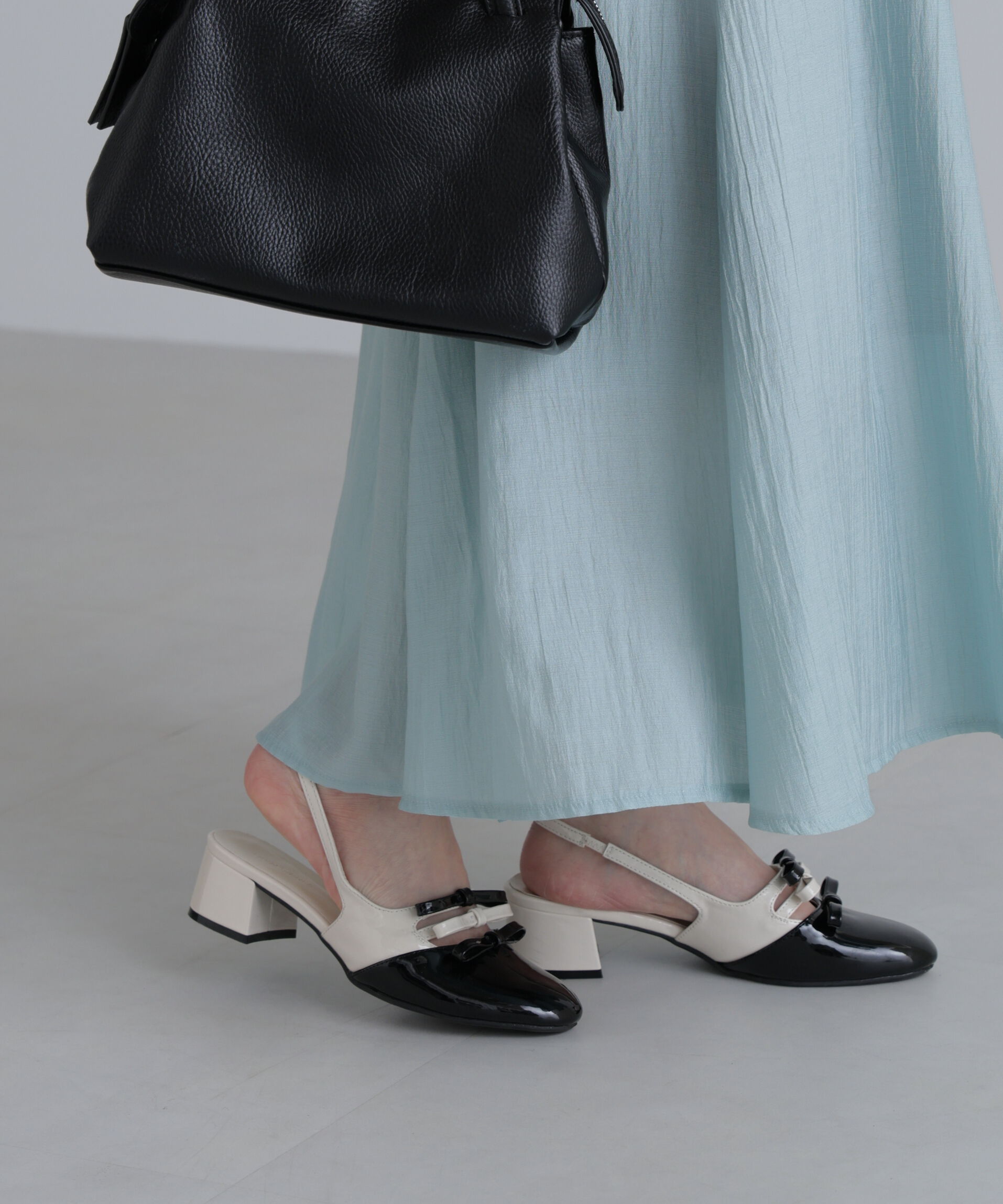  「バイカラーリボンパンプス」|その他|